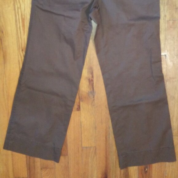 Trina Turk Pants straight leg Cropped Brown stretch 32x27.5 excellent condition - Picture 3 of 9